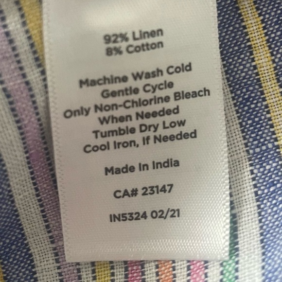 Talbots Skirt Size 4 Rainbow Chevron Linen Aline Midi Linen Blend Belted Waist - Picture 4 of 6